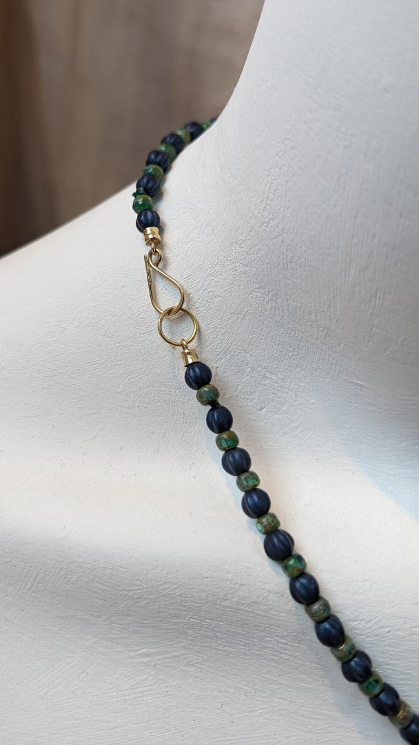 Collier goud en blauw-groen